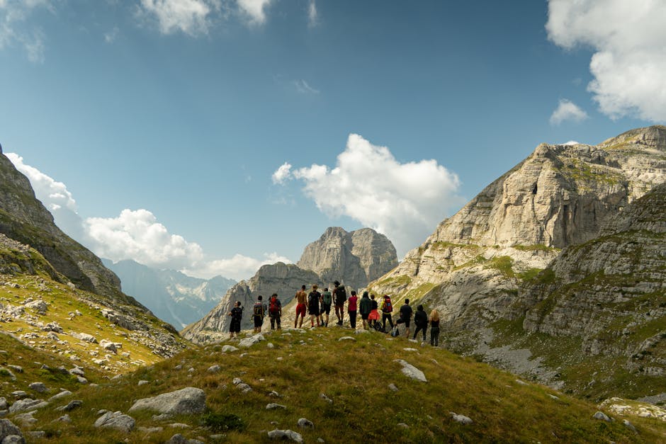 Group of hikers exploring the stunning Treskavica Mountains in Montenegro.